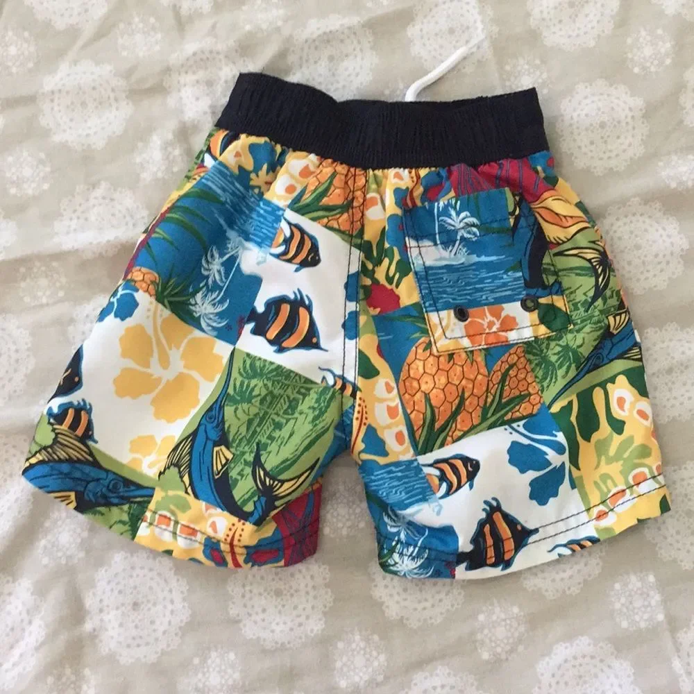 Gymboree Swim Trunks Board Shorts  6-12 Months Tropical